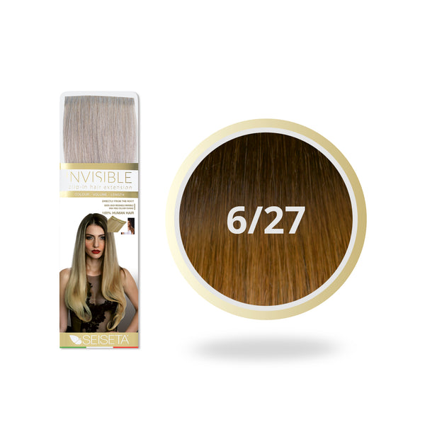 Seiseta Ombre Invisible Clip-In 6/27 Chocolate Brown/Medium Golden Blonde