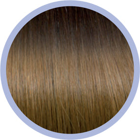 Flat Ring-On Ombre 50 cm 4/14 Dunkles Kastanienbraun/Blond