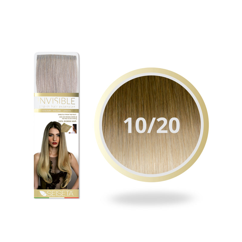 Seiseta Ombre Invisible Clip-In 10/20 Dunkelblond/Hellblond